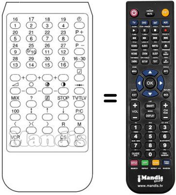 Replacement remote control CTV 200 / 2