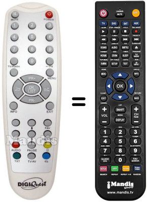 Télécommande équivalente DIGIQUEST EASY SCART T3