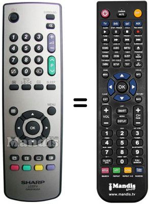 Replacement remote control Sharp LC 26 SA1E