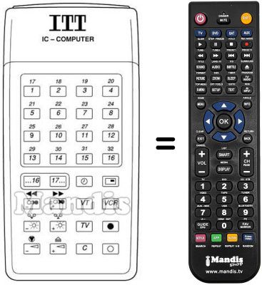 Gleichwertige Fernbedienung IFB 18 C
