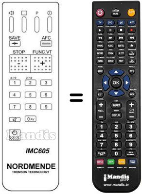 Télécommande équivalente IMC 605 Télécommande équivalente IMC 605