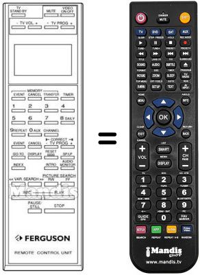 Télécommande équivalente PQ 10543 BT-44 Télécommande équivalente PQ 10543 BT-44