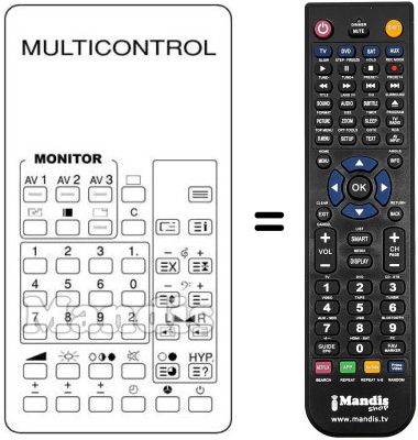 Télécommande équivalente PROCESSOR 1