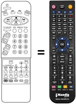 Replacement remote control Daewoo DVT 5582 TXT