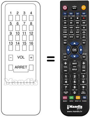 Télécommande équivalente Waltham R 20 PS