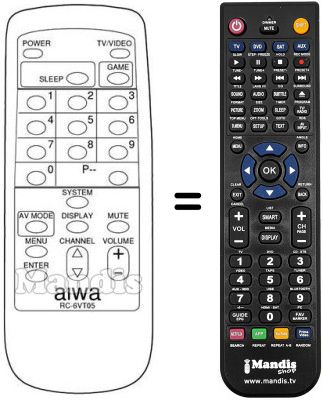 Télécommande équivalente RC-6VT05