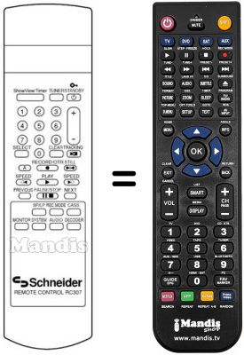 Gleichwertige Fernbedienung RC 307