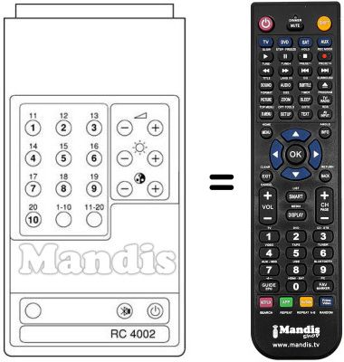 Replacement remote control RC 4002