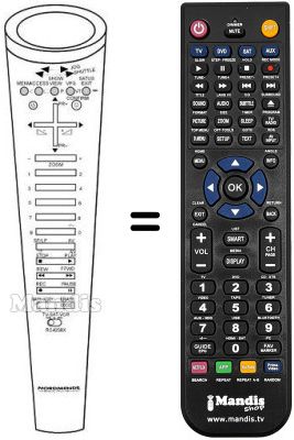 Télécommande équivalente NordMende V 1444 SV Télécommande équivalente NordMende V 1444 SV
