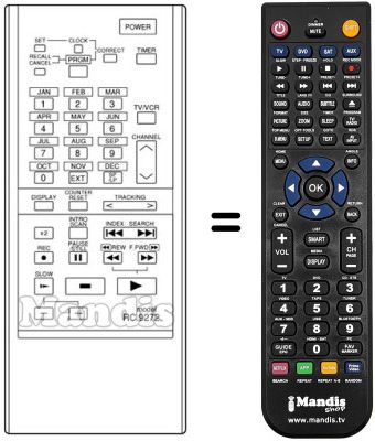 Gleichwertige Fernbedienung RC 9272
