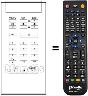 Télécommande équivalente RCT 3707 C Télécommande équivalente RCT 3707 C