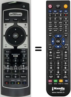 Gleichwertige Fernbedienung Irradio DVT 1000