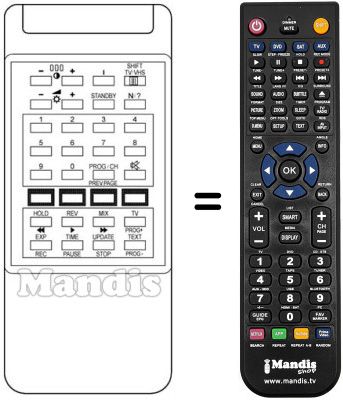 Télécommande équivalente RH 885 Télécommande équivalente RH 885