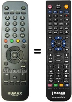 Gleichwertige Fernbedienung Humax HD-5500 T