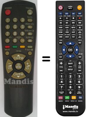 Télécommande équivalente Samsung CX 6844W Télécommande équivalente Samsung CX 6844W