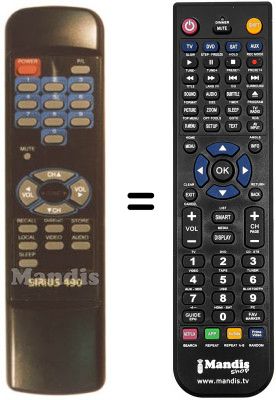 Replacement remote control SIRIUS 490