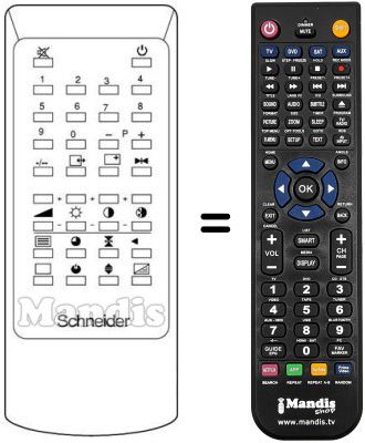 Replacement remote control SCHNEIDER STV 632 VT