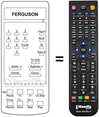 Télécommande équivalente T 748 Télécommande équivalente T 748