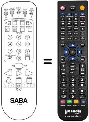Gleichwertige Fernbedienung TC 639