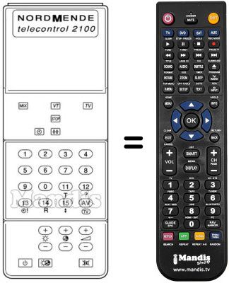 Gleichwertige Fernbedienung TELECONTROL 2100 Gleichwertige Fernbedienung TELECONTROL 2100