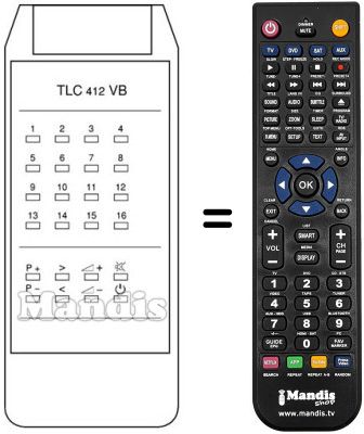 Replacement remote control TLC 412 VB