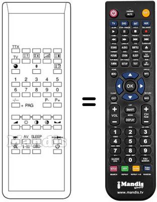 Replacement remote control Univox TM 90 OSD Replacement remote control Univox TM 90 OSD