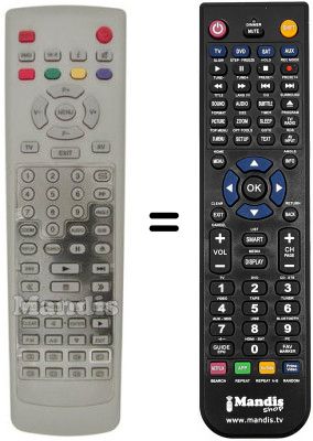 Télécommande équivalente Irradio TVD 2160