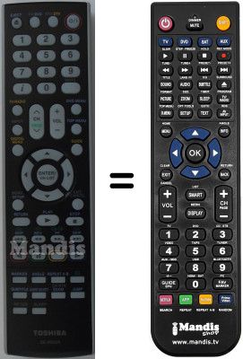 Replacement remote control Toshiba 2866 DD