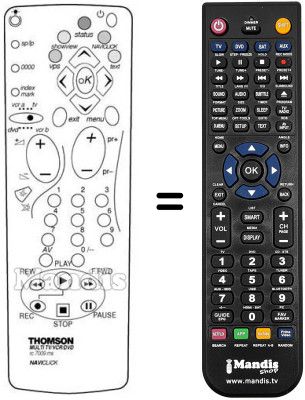 Replacement remote control Thomson VTH 7090 Replacement remote control Thomson VTH 7090