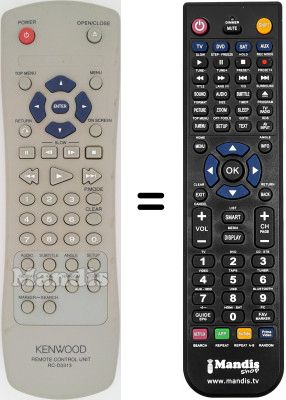 Replacement remote control Kenwood DVF-3250