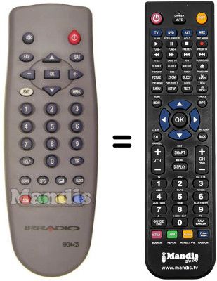 Replacement remote control Irradio DSR 3600