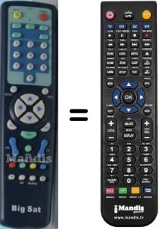 Replacement remote control Bigsat DSR 5500 DELUXE Replacement remote control Bigsat DSR 5500 DELUXE