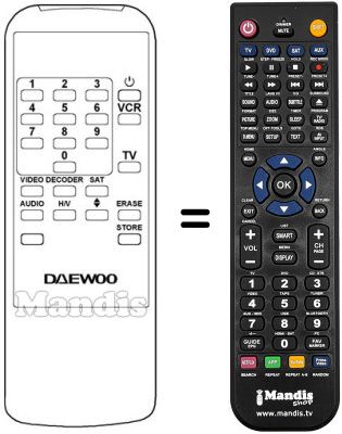 Replacement remote control Daewoo DSR 2000