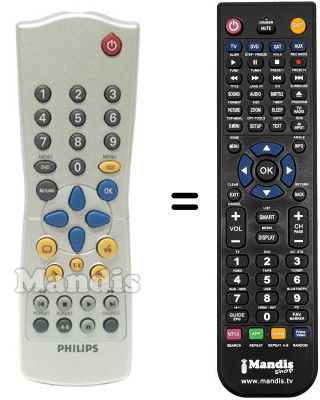 Télécommande équivalente Philips DVD 756