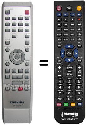 Télécommande équivalente Toshiba D-R 265 SF Télécommande équivalente Toshiba D-R 265 SF