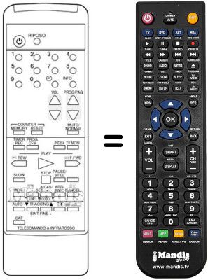 Gleichwertige Fernbedienung Sinudyne 1401C