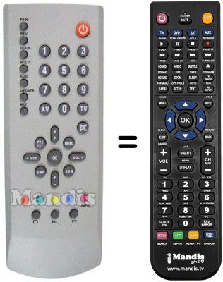 Télécommande équivalente Daewoo DLP15B1MW Télécommande équivalente Daewoo DLP15B1MW