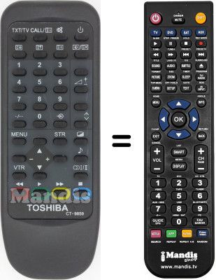 Télécommande équivalente Toshiba CT-9859 Télécommande équivalente Toshiba CT-9859