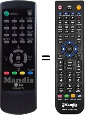 Gleichwertige Fernbedienung LG 6710V00017N Gleichwertige Fernbedienung LG 6710V00017N