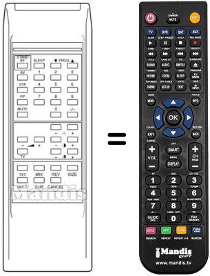 Replacement remote control QUELLE REMCON057 Replacement remote control QUELLE REMCON057