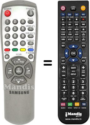 Gleichwertige Fernbedienung Samsung CF14Y52ZSX / /XEF Gleichwertige Fernbedienung Samsung CF14Y52ZSX / /XEF