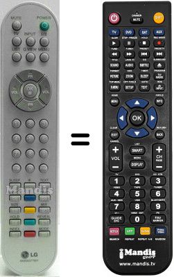 Gleichwertige Fernbedienung LG AKB30377801 Gleichwertige Fernbedienung LG AKB30377801