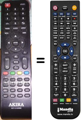 Télécommande équivalente AKIRA RCTZSUN92