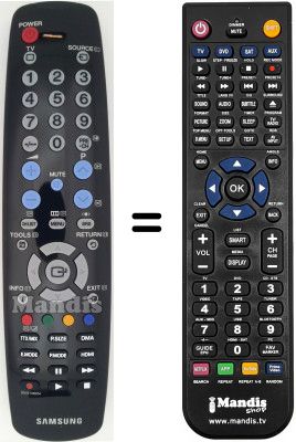 Gleichwertige Fernbedienung Samsung PS50A451P1XXU Gleichwertige Fernbedienung Samsung PS50A451P1XXU