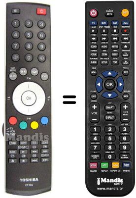 Replacement remote control Toshiba 32WL68PG