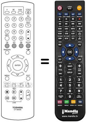 Télécommande équivalente CT-90005 Télécommande équivalente CT-90005