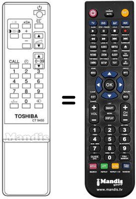 Télécommande équivalente Toshiba 23120387 Télécommande équivalente Toshiba 23120387