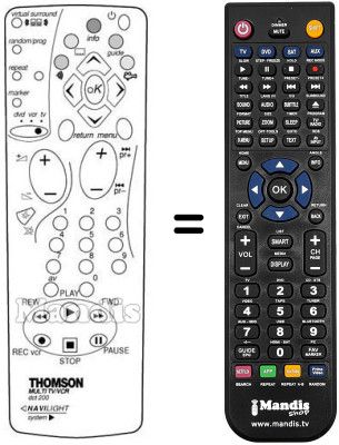 Télécommande équivalente Thomson DTH2000 Télécommande équivalente Thomson DTH2000