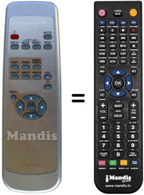 Gleichwertige Fernbedienung Fujitsu P42HHS10ES