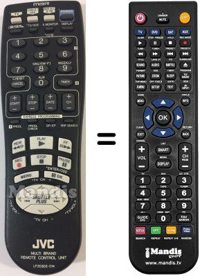 Replacement remote control JVC LP20303014A